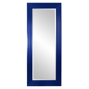 Howard Elliott Delano Contemporary Mirror - Beveled Elegance With Stepped Wood Frame For Stylish Home Decor Blue Wood 43057rb-howard-elliott