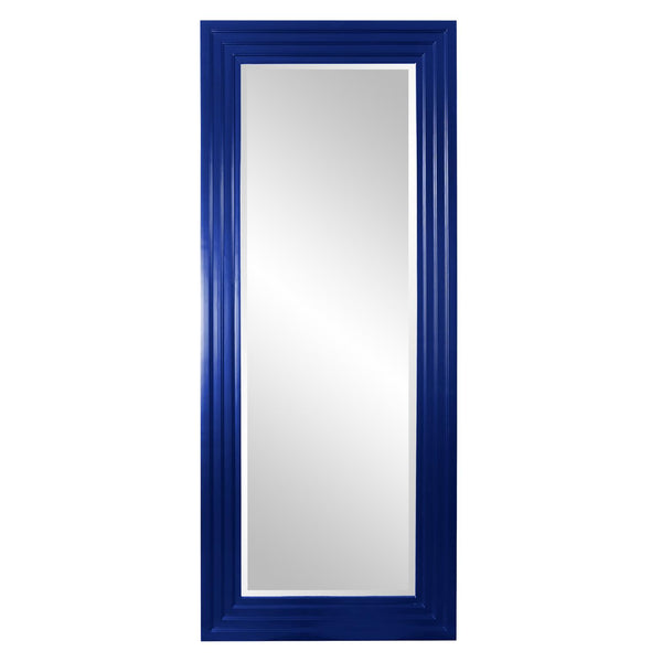Howard Elliott Delano Contemporary Mirror - Beveled Elegance With Stepped Wood Frame For Stylish Home Decor Blue Wood 43057rb-howard-elliott