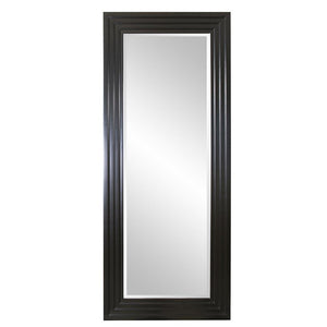 Howard Elliott Delano Contemporary Mirror - Beveled Elegance With Stepped Wood Frame For Stylish Home Decor Brown Wood 43058-howard-elliott