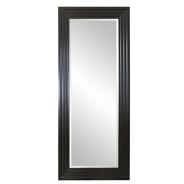 Howard Elliott Delano Contemporary Mirror - Beveled Elegance With Stepped Wood Frame For Stylish Home Decor Brown Wood 43058-howard-elliott