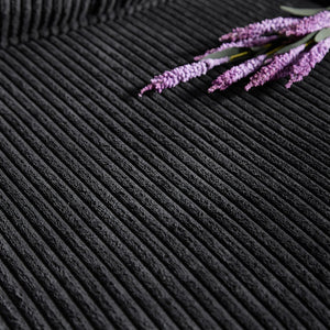 English Elm 83.86"Corduroy comfy sofa with resilient sponge & spring cushions, stylish modern 3-seater for living spaces Black W1359P215065