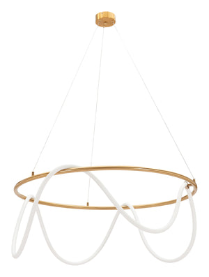 Zuo Modern Wiber Ceiling Lamp - Modern Brass Design With Flexible Led Tube For Versatile Illumination & Style Brass Steel,Silicone 56166-zuo-modern