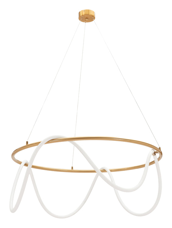 Zuo Modern Wiber Ceiling Lamp - Modern Brass Design With Flexible Led Tube For Versatile Illumination & Style Brass Steel,Silicone 56166-zuo-modern
