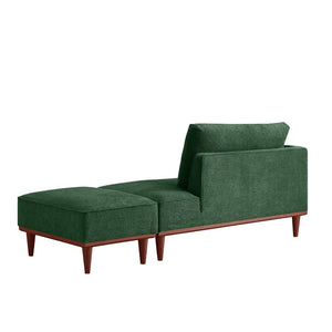 English Elm Indoor Boucle Chaise Lounge with Detachable Ottoman Convertible Daybed Bedroom Reading Nook Green W5515P438682