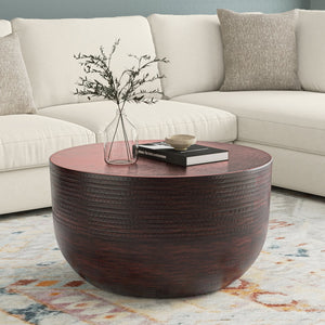 English Elm Johnsen Hand-Finished Metal Coffee Table in Oil-Rubbed Bronze – Round 32.5" Wide Textured Top & Versatile Decor Piece B136P262279