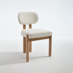 English Elm Wooden Wingback Dining Chairs Chenille Upholstered Farmhouse Set for Kitchen Comfort Beige W3244P316072