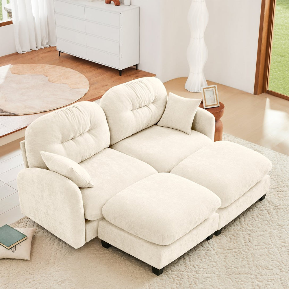 English Elm Cloud Sectional Sofa - Premium Chenille, Ergonomic Design, Modular Flexibility, Elegant Beige Comfort W714S01366