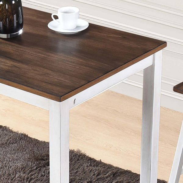 English Elm [3-Piece] Rustic Dark Oak Counter Height Dining Set With 2 Space-Saving Stools – Easy Assembly & Clean W2537P211106-GIGA