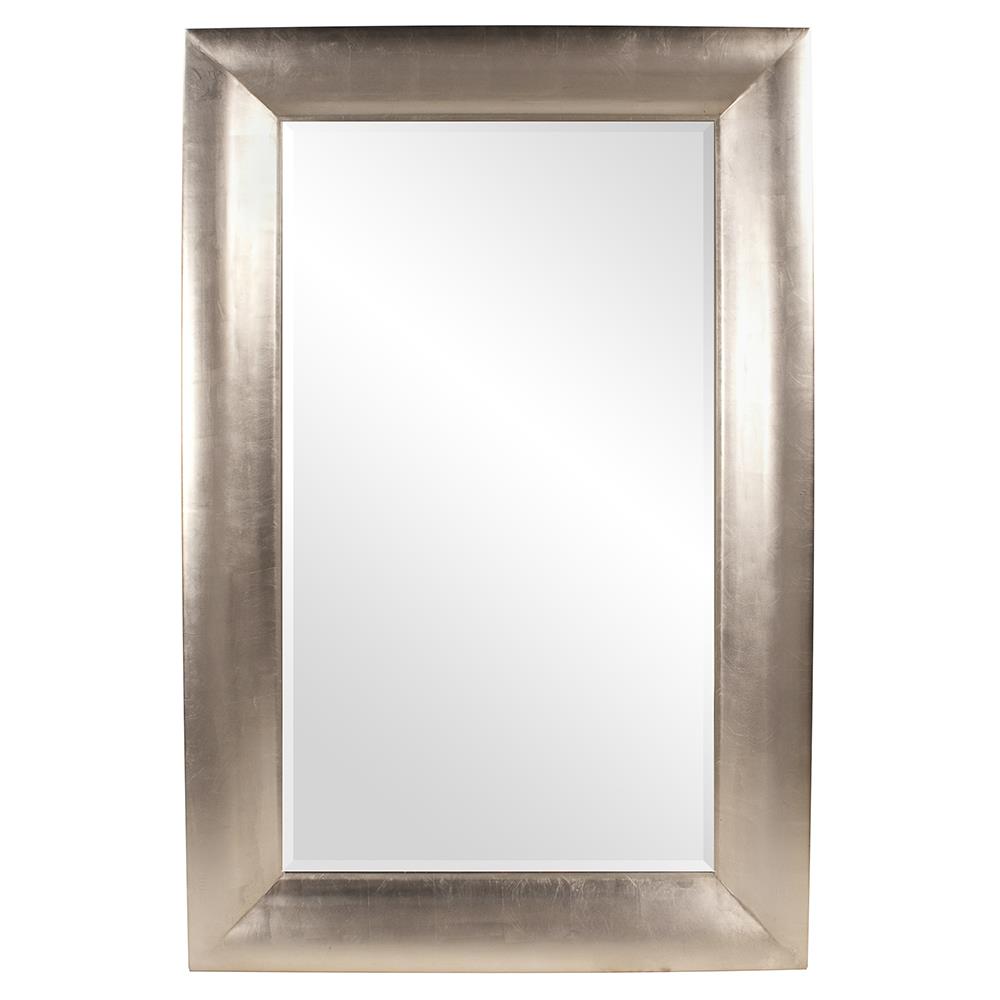 Howard Elliott Barron Mirror - Elegant Silver Leaf Beveled Frame For Entryway, Bedroom Or Bathroom Décor Upgrade Silver Wood 43103-howard-elliott