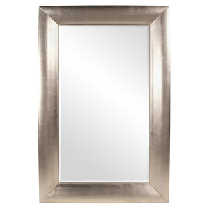 Howard Elliott Barron Mirror - Elegant Silver Leaf Beveled Frame For Entryway, Bedroom Or Bathroom Décor Upgrade Silver Wood 43103-howard-elliott