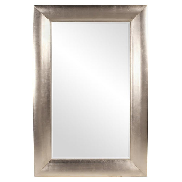 Howard Elliott Barron Mirror - Elegant Silver Leaf Beveled Frame For Entryway, Bedroom Or Bathroom Décor Upgrade Silver Wood 43103-howard-elliott