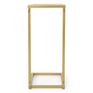 English Elm Christopher Knight Home® - END Gold C-Shape End Table with Tempered Glass Top, Iron Frame, Modern Glam Accent for Sofa and Bedroom 68989.00