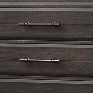 English Elm Queen Sleigh Bed Dark Mahogany Set with Dresser, Mirror, Chest & Nightstand — Solid Wood, Hardware B2699S00069