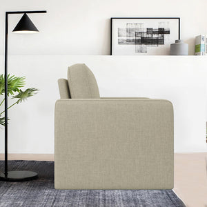 English Elm Swivel Linen Accent Chair 36" Wide Mid-Century Modern Ergonomic Back 360° Rotation Beige Sofa T3950P387637