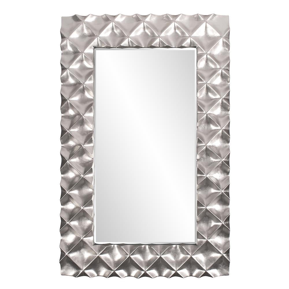 Howard Elliott Krystal Mirror - Dramatic Silver Leaf Floor & Wall Mirror With Honeycomb Texture For Any Room Silver Polyurethane 43111-howard-elliott
