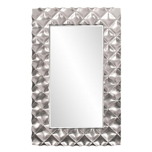 Howard Elliott Krystal Mirror - Dramatic Silver Leaf Floor & Wall Mirror With Honeycomb Texture For Any Room Silver Polyurethane 43111-howard-elliott
