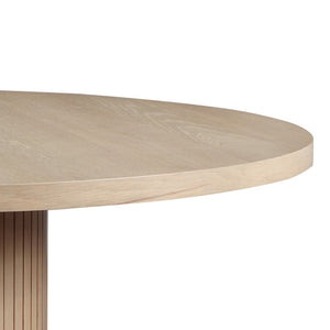 English Elm Cesare Square Pedestal Dining Table Oak Veneer Seats Six with Golden Iron Accent B2749S00217