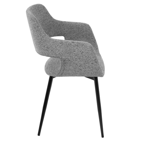 English Elm Contemporary Grey Fabric Dining Chairs with Black Metal Legs for Modern Interiors B202S01265