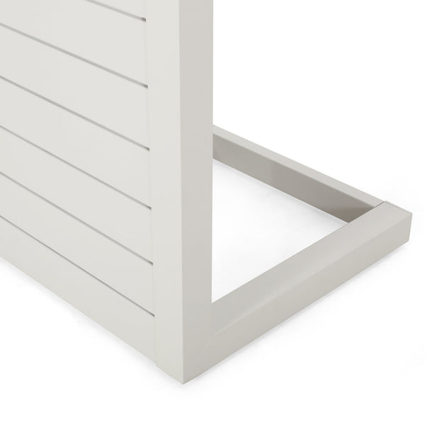 English Elm Christopher Knight Home® - CAPE C-shaped Aluminum Outdoor Side Table for Patio & Poolside — Lightweight, Weather-Resistant Design White 59990.00WHI