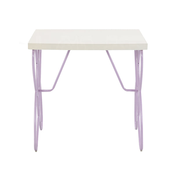 English Elm Butterfly Princess Nightstand with Crown Frame, Solid Metal White & Light Purple, Elegant Kids Storage B016P253589
