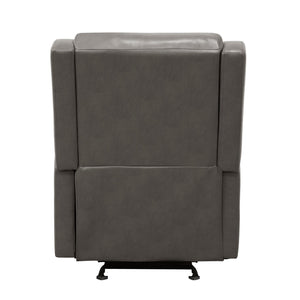 English Elm Gray Faux Leather Glider Recliner Chair – Smooth Gentle Motion, Pull-Tab Recline, Compact Comfort Seat B011P207536