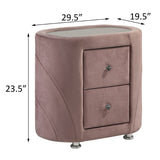 English Elm Pink Upholstered 2-Drawer Nightstand