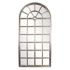 Howard Elliott Mirabel Mirror - Oversized Arched Window Pane Design In Elegant Champagne Silver Leaf Finish Silver Resin 43152-howard-elliott