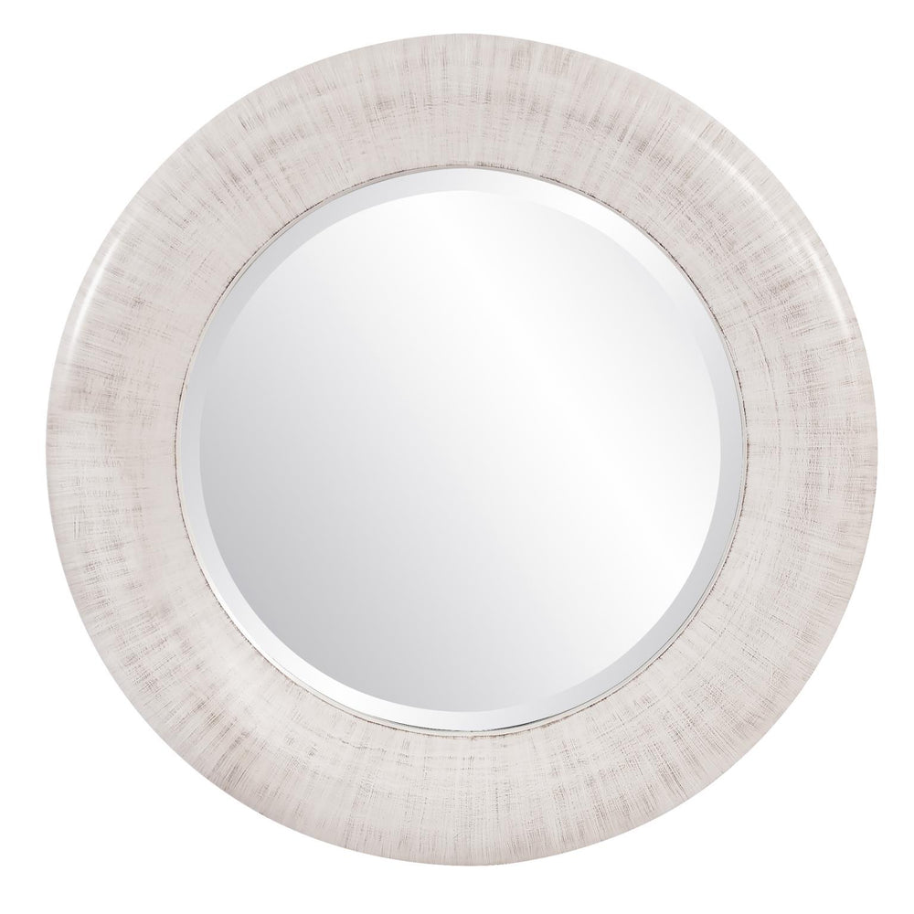 Howard Elliott Jareth Mirror - Elegant Beveled Glass With Decorative Round Frame For Stunning Home Decor Display White Wood 43158-howard-elliott