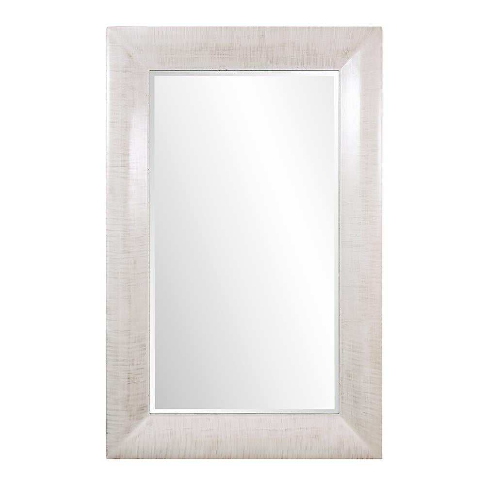 Howard Elliott Jareth Mirror - Elegant Beveled Glass With Decorative Round Frame For Stunning Home Decor Display White Wood 43158-howard-elliott