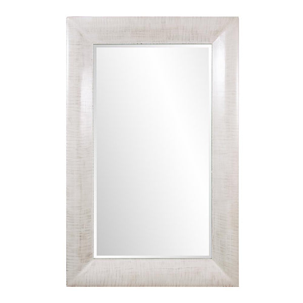 Howard Elliott Jareth Mirror - Elegant Beveled Glass With Decorative Round Frame For Stunning Home Decor Display White Wood 43158-howard-elliott