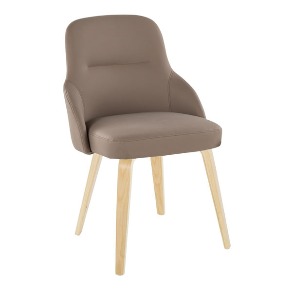 English Elm Chair Set of 2 Bentwood Frame Faux Leather Padded Dining Seat Contemporary Style B202S02121