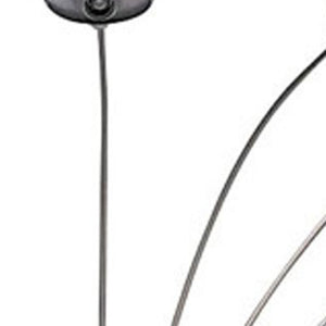HomeRoots 84" Elegant Five-Light Arc Floor Lamp with Brass Dome Shade for Modern Living Room Illumination Nickel 431769