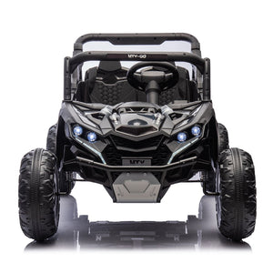 English Elm 24v Two Seat Kids Electric Utv with Parental Remote Suspension Off Road Ride On Black W1578P184797