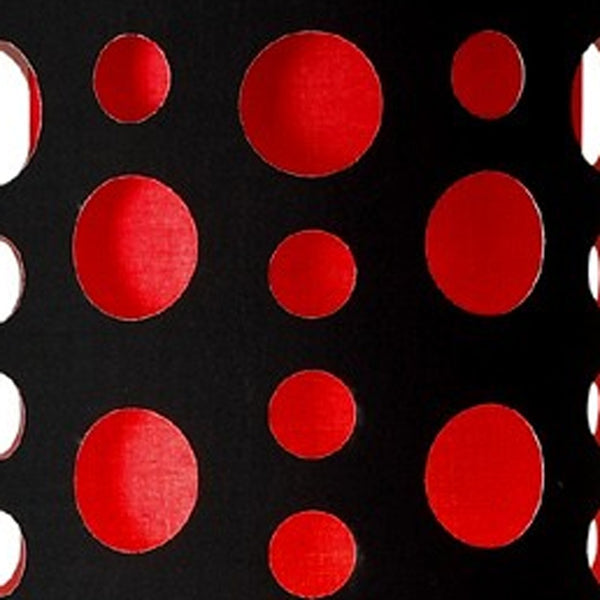 Homeroots 66" Steel Novelty Floor Lamp With Black And Red Drum Shade Black,Red Metal 431772