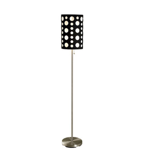 Homeroots 66" Steel Novelty Floor Lamp With Black And White Drum Shade Black,White Metal 431773
