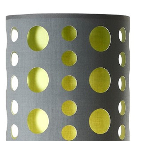 HomeRoots 66" Contemporary Steel Novelty Floor Lamp with Versatile Gray and Green Drum Shade for Any Room 431774