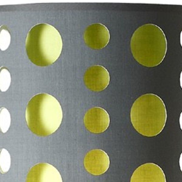 HomeRoots 66" Contemporary Steel Novelty Floor Lamp with Versatile Gray and Green Drum Shade for Any Room 431774
