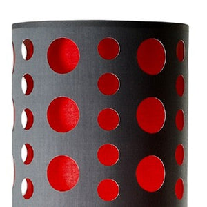 HomeRoots 66" Steel Novelty Floor Lamp - Contemporary Design with Versatile Drum Shade for Modern Spaces Gray/Red 431775
