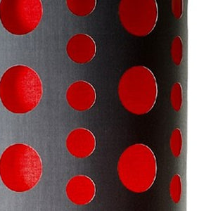 HomeRoots 66" Steel Novelty Floor Lamp - Contemporary Design with Versatile Drum Shade for Modern Spaces Gray/Red 431775