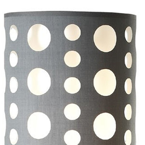 HomeRoots 66" Steel Novelty Floor Lamp - Contemporary Design with Versatile Drum Shade for Modern Spaces Gray/White 431776