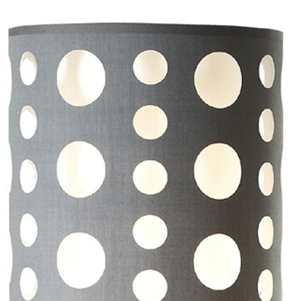 HomeRoots 66" Steel Novelty Floor Lamp - Contemporary Design with Versatile Drum Shade for Modern Spaces Gray/White 431776