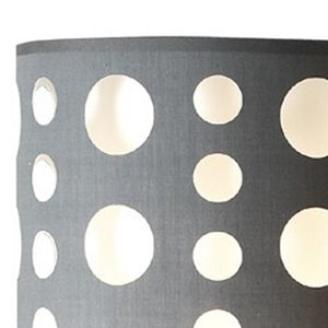HomeRoots 66" Steel Novelty Floor Lamp - Contemporary Design with Versatile Drum Shade for Modern Spaces Gray/White 431776