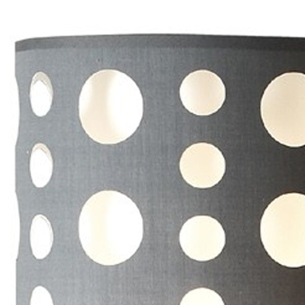 HomeRoots 66" Steel Novelty Floor Lamp - Contemporary Design with Versatile Drum Shade for Modern Spaces Gray/White 431776