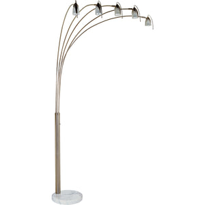 Homeroots Dull Gold Metal Floor Lamp With Five Adjustable Swing Arms  Metal 431781