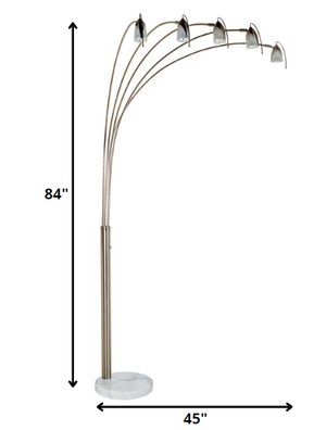 Homeroots Dull Gold Metal Floor Lamp With Five Adjustable Swing Arms  Metal 431781