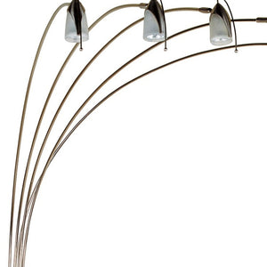 Homeroots Dull Gold Metal Floor Lamp With Five Adjustable Swing Arms  Metal 431781