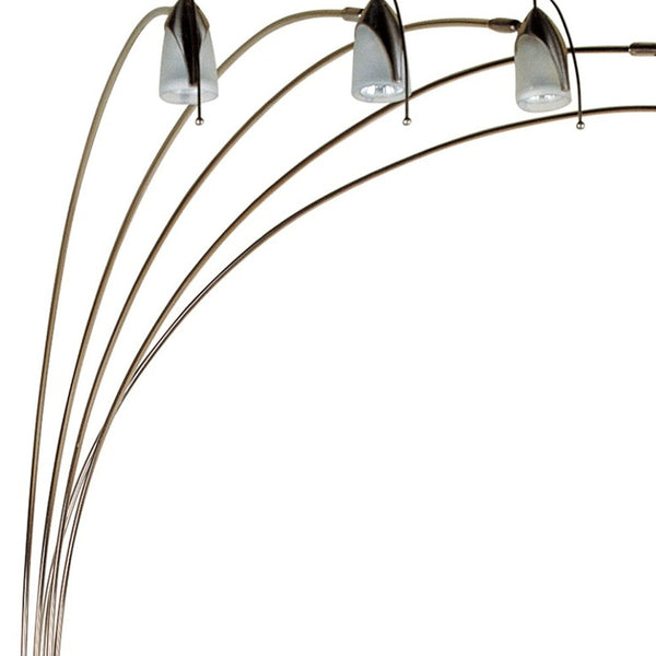 Homeroots Dull Gold Metal Floor Lamp With Five Adjustable Swing Arms  Metal 431781