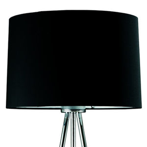 HomeRoots 59" Stylish Silver Tripod Floor Lamp with Black Drum Shade - Modern Lighting for Any Space 431785
