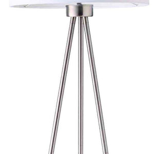 HomeRoots 59" Tripod Floor Lamp with Drum Shade - Modern Design for Living Rooms, Bedrooms, or Offices White 431786
