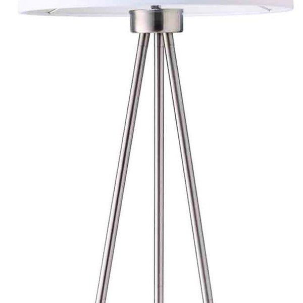 HomeRoots 59" Tripod Floor Lamp with Drum Shade - Modern Design for Living Rooms, Bedrooms, or Offices White 431786